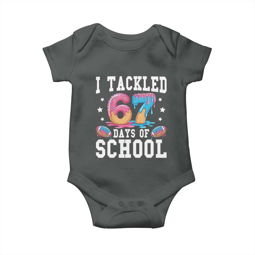 67 Days Of School Baby Onesie Six Seven Sports American Football Ice Cream Drip TS14 Dark Heather Print Your Wear