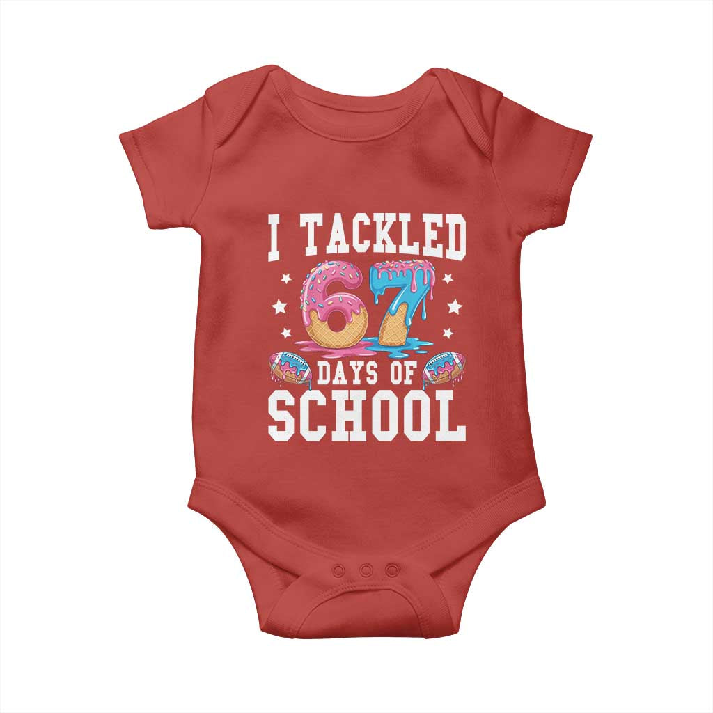67 Days Of School Baby Onesie Six Seven Sports American Football Ice Cream Drip TS14 Red Print Your Wear