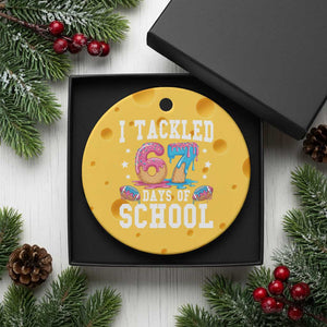 67 Days Of School Ceramic Ornament Six Seven Sports American Football Ice Cream Drip TS14 1pc Yellow Cheese Print Your Wear