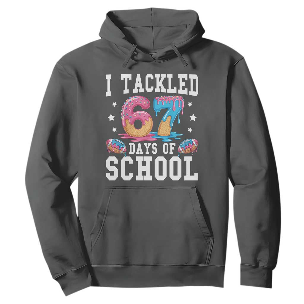 67 Days Of School Hoodie Six Seven Sports American Football Ice Cream Drip TS14 Dark Heather Print Your Wear