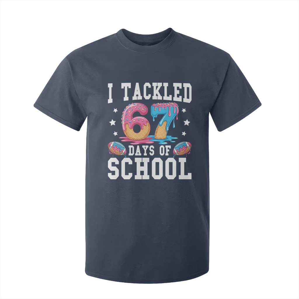 67 Days Of School T Shirt For Kid Six Seven Sports American Football Ice Cream Drip TS14 Navy Print Your Wear