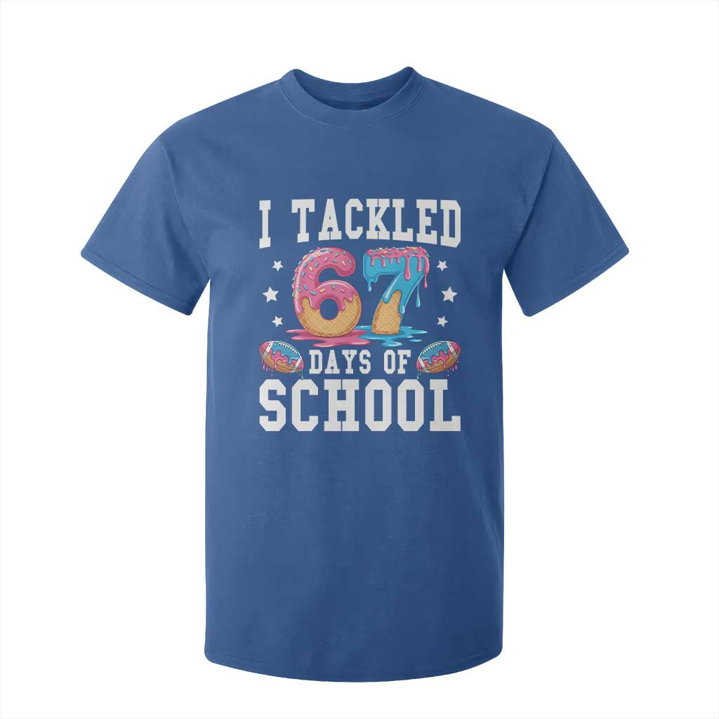 67 Days Of School T Shirt For Kid Six Seven Sports American Football Ice Cream Drip TS14 Royal Blue Print Your Wear
