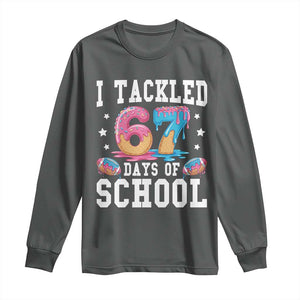 67 Days Of School Long Sleeve Shirt Six Seven Sports American Football Ice Cream Drip TS14 Dark Heather Print Your Wear