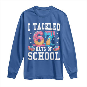 67 Days Of School Long Sleeve Shirt Six Seven Sports American Football Ice Cream Drip TS14 Royal Blue Print Your Wear