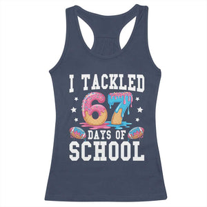 67 Days Of School Racerback Tank Top Six Seven Sports American Football Ice Cream Drip TS14 Navy Print Your Wear