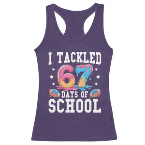 67 Days Of School Racerback Tank Top Six Seven Sports American Football Ice Cream Drip TS14 Purple Print Your Wear