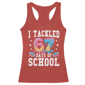 67 Days Of School Racerback Tank Top Six Seven Sports American Football Ice Cream Drip TS14 Red Print Your Wear