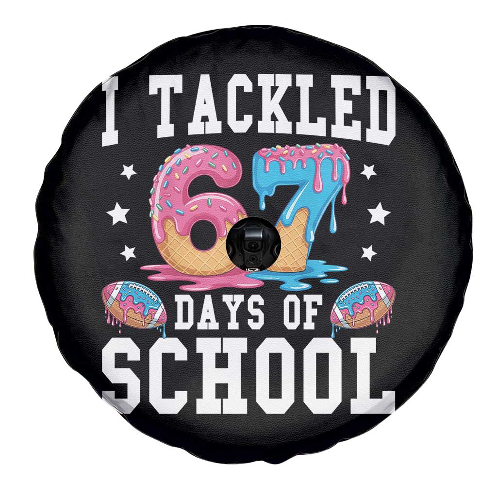 67 Days Of School Spare Tire Cover Six Seven Sports American Football Ice Cream Drip TS14 Print Your Wear