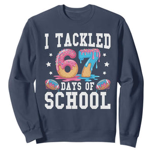 67 Days Of School Sweatshirt Six Seven Sports American Football Ice Cream Drip TS14 Navy Print Your Wear