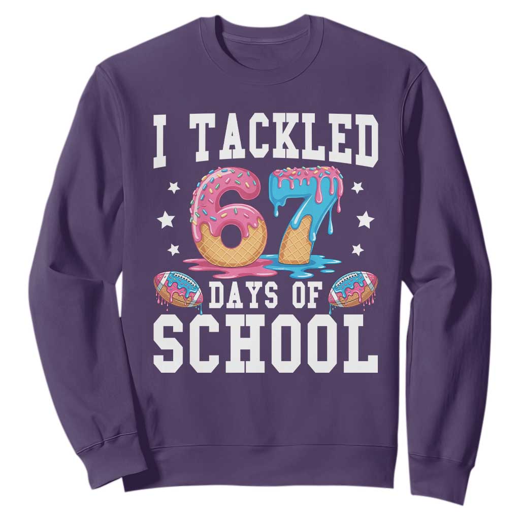 67 Days Of School Sweatshirt Six Seven Sports American Football Ice Cream Drip TS14 Purple Print Your Wear