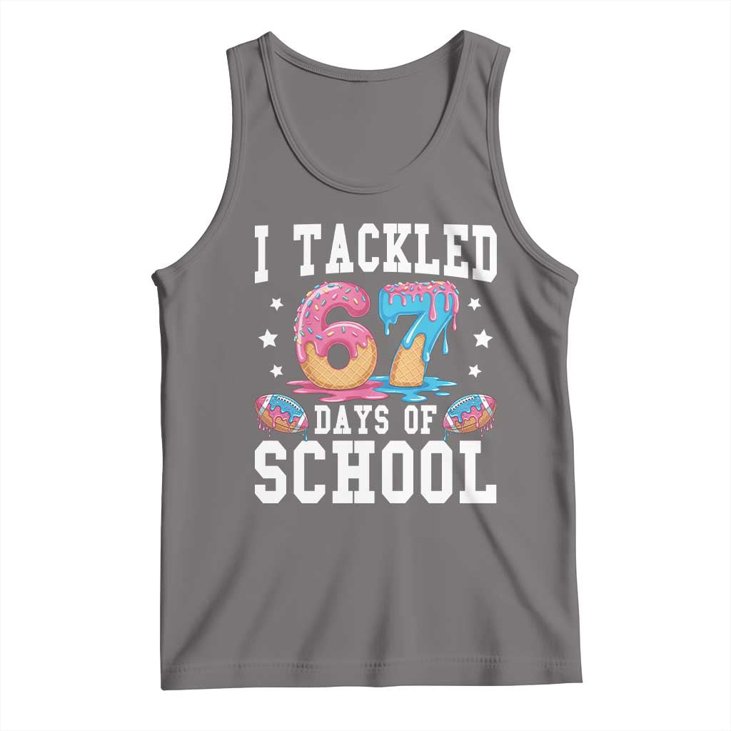 67 Days Of School Tank Top Six Seven Sports American Football Ice Cream Drip TS14 Deep Heather Print Your Wear