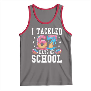 67 Days Of School Tank Top Six Seven Sports American Football Ice Cream Drip TS14 Deep Heather Red Print Your Wear