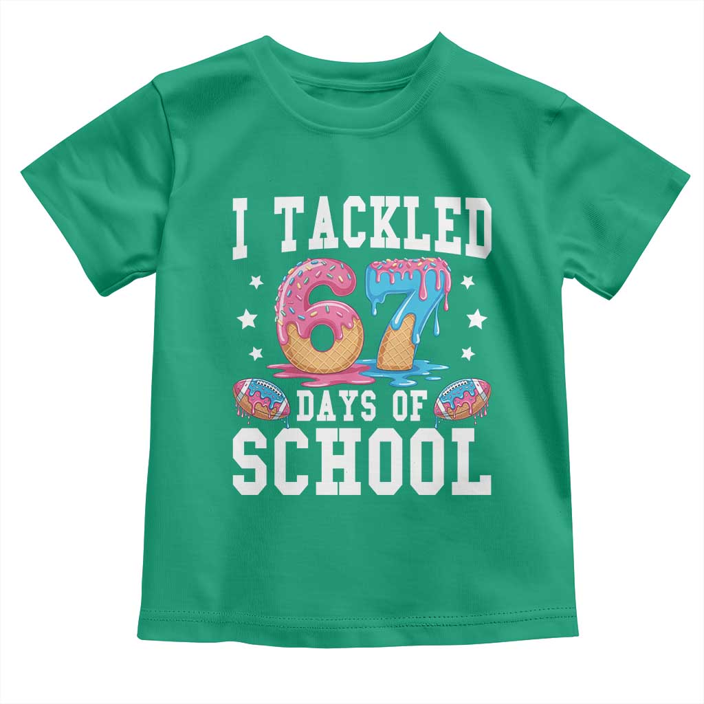 67 Days Of School Toddler T Shirt Six Seven Sports American Football Ice Cream Drip TS14 Irish Green Print Your Wear