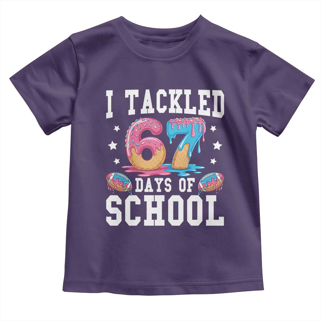 67 Days Of School Toddler T Shirt Six Seven Sports American Football Ice Cream Drip TS14 Purple Print Your Wear