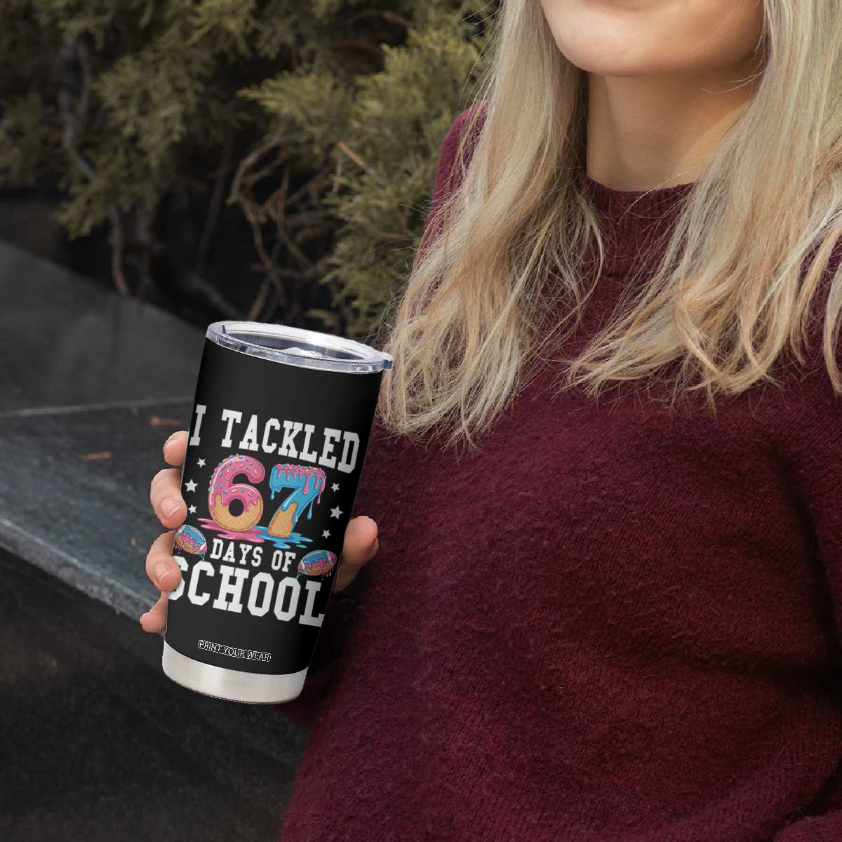 67 Days Of School Tumbler Cup Six Seven Sports American Football Ice Cream Drip TS14 Print Your Wear