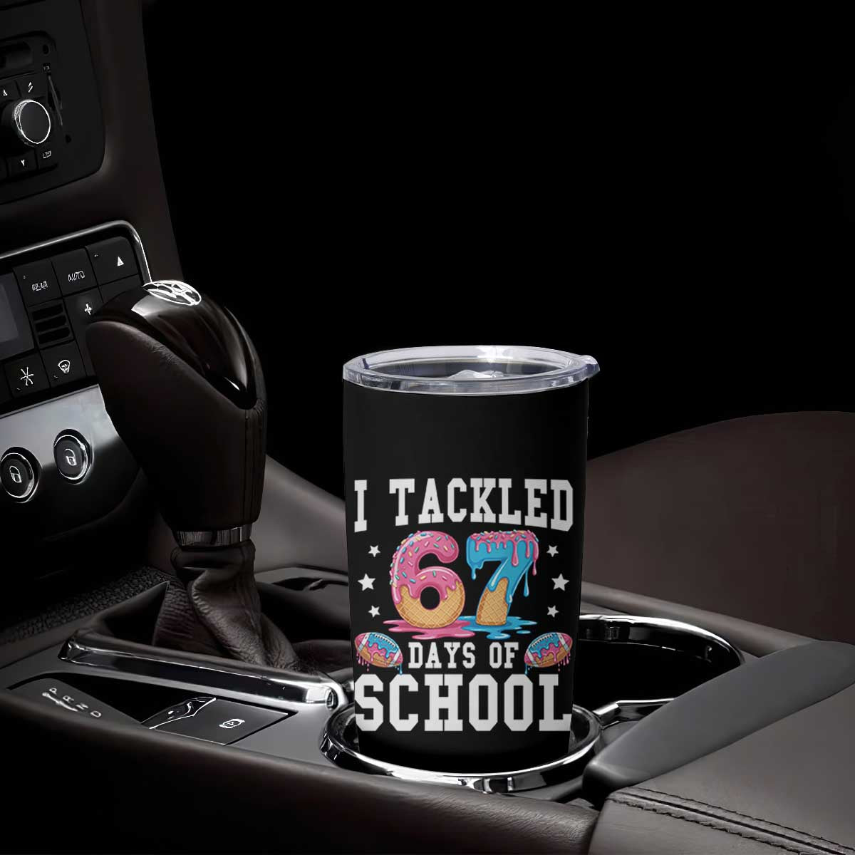 67 Days Of School Tumbler Cup Six Seven Sports American Football Ice Cream Drip TS14 Print Your Wear