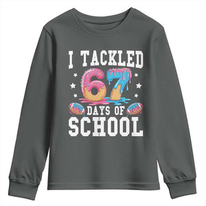 67 Days Of School Youth Sweatshirt Six Seven Sports American Football Ice Cream Drip TS14 Dark Heather Print Your Wear