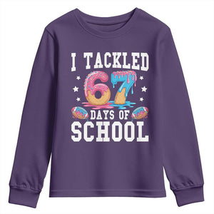 67 Days Of School Youth Sweatshirt Six Seven Sports American Football Ice Cream Drip TS14 Purple Print Your Wear