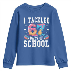 67 Days Of School Youth Sweatshirt Six Seven Sports American Football Ice Cream Drip TS14 Royal Blue Print Your Wear