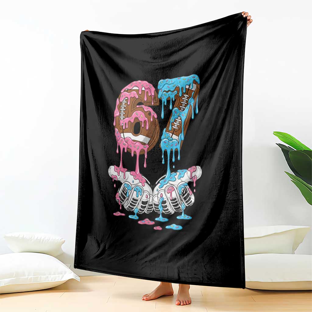 67 Football Meme Throw Blanket Six Seven Sports American Football Ice Cream Drip TS14 Print Your Wear