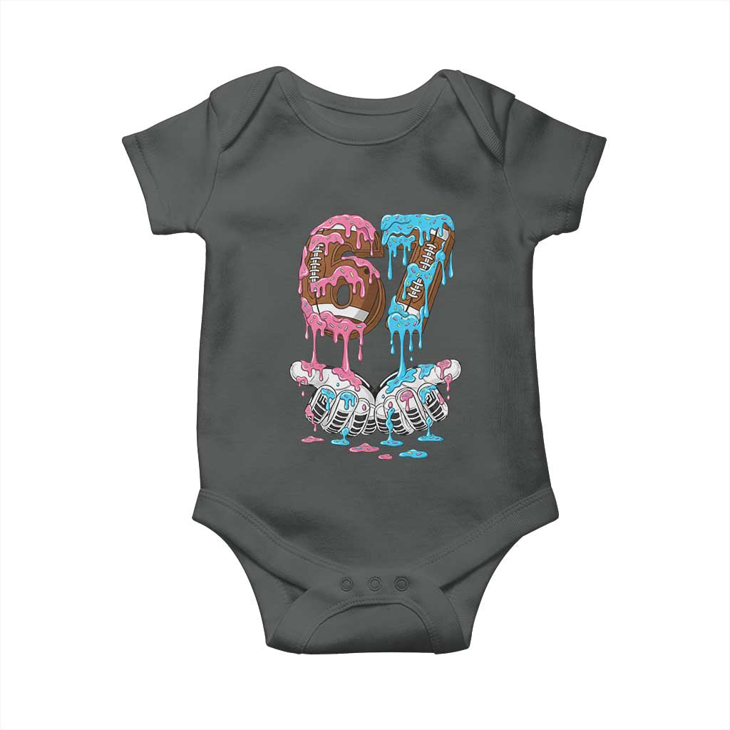 67 Football Meme Baby Onesie Six Seven Sports American Football Ice Cream Drip TS14 Dark Heather Print Your Wear