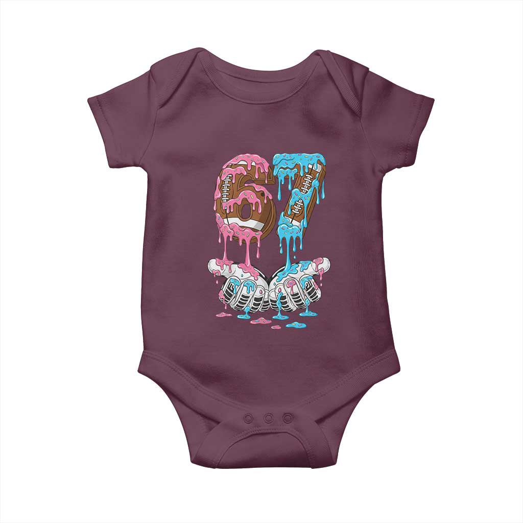 67 Football Meme Baby Onesie Six Seven Sports American Football Ice Cream Drip TS14 Maroon Print Your Wear