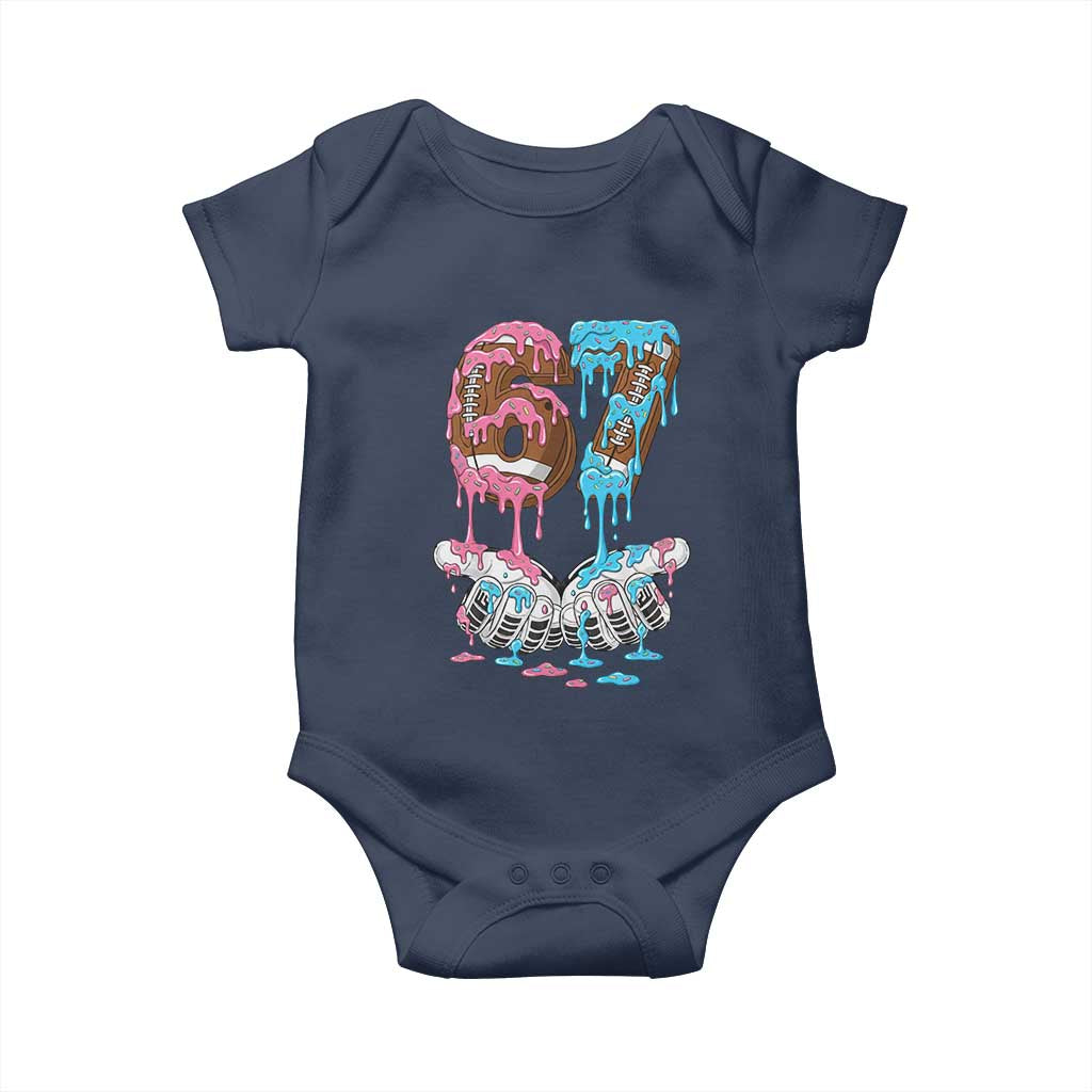 67 Football Meme Baby Onesie Six Seven Sports American Football Ice Cream Drip TS14 Navy Print Your Wear