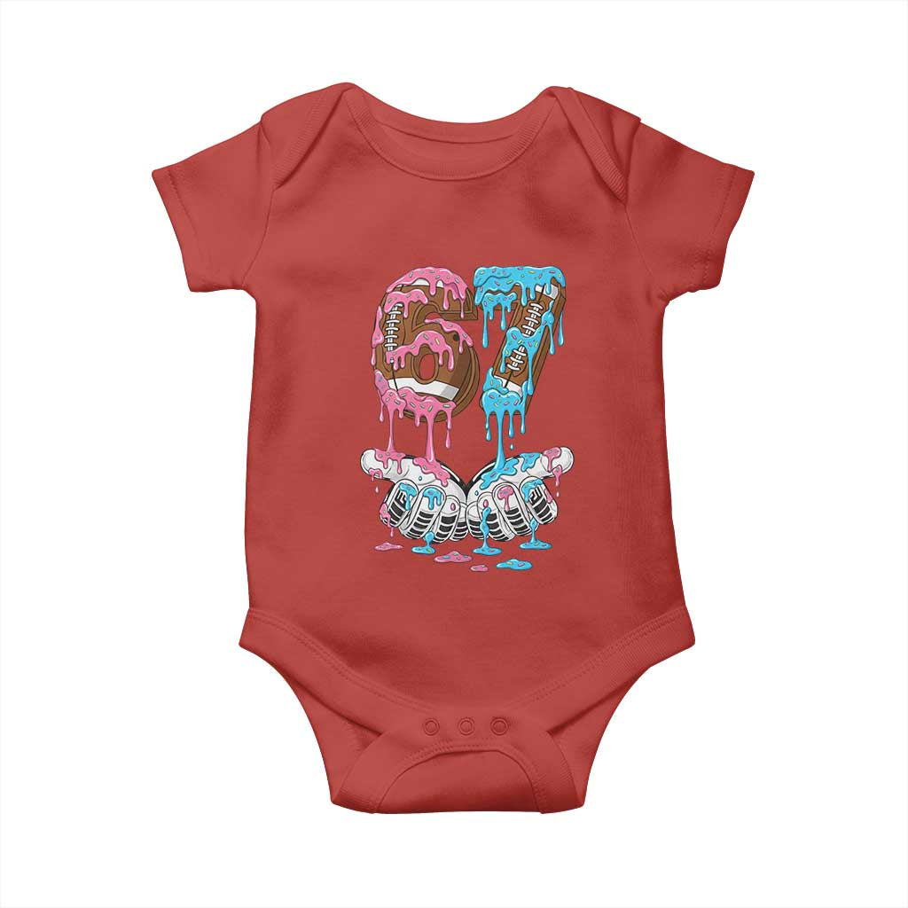67 Football Meme Baby Onesie Six Seven Sports American Football Ice Cream Drip TS14 Red Print Your Wear