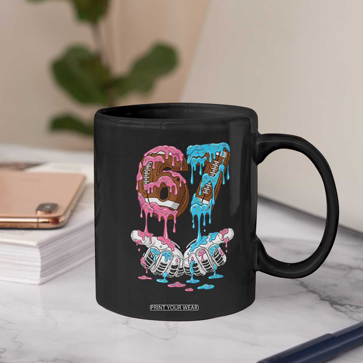 67 Football Meme Coffee Mug Six Seven Sports American Football Ice Cream Drip TS14 Print Your Wear