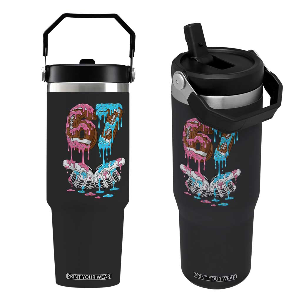 67 Football Meme Flip Straw Tumbler Six Seven Sports American Football Ice Cream Drip TS14 One Size: 30 oz Black Print Your Wear