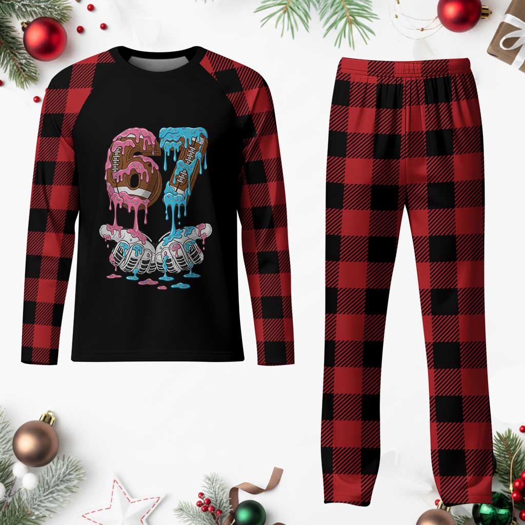67 Football Meme Plaid Pajama Set Six Seven Sports American Football Ice Cream Drip TS14 Buffalo Plaid Print Your Wear