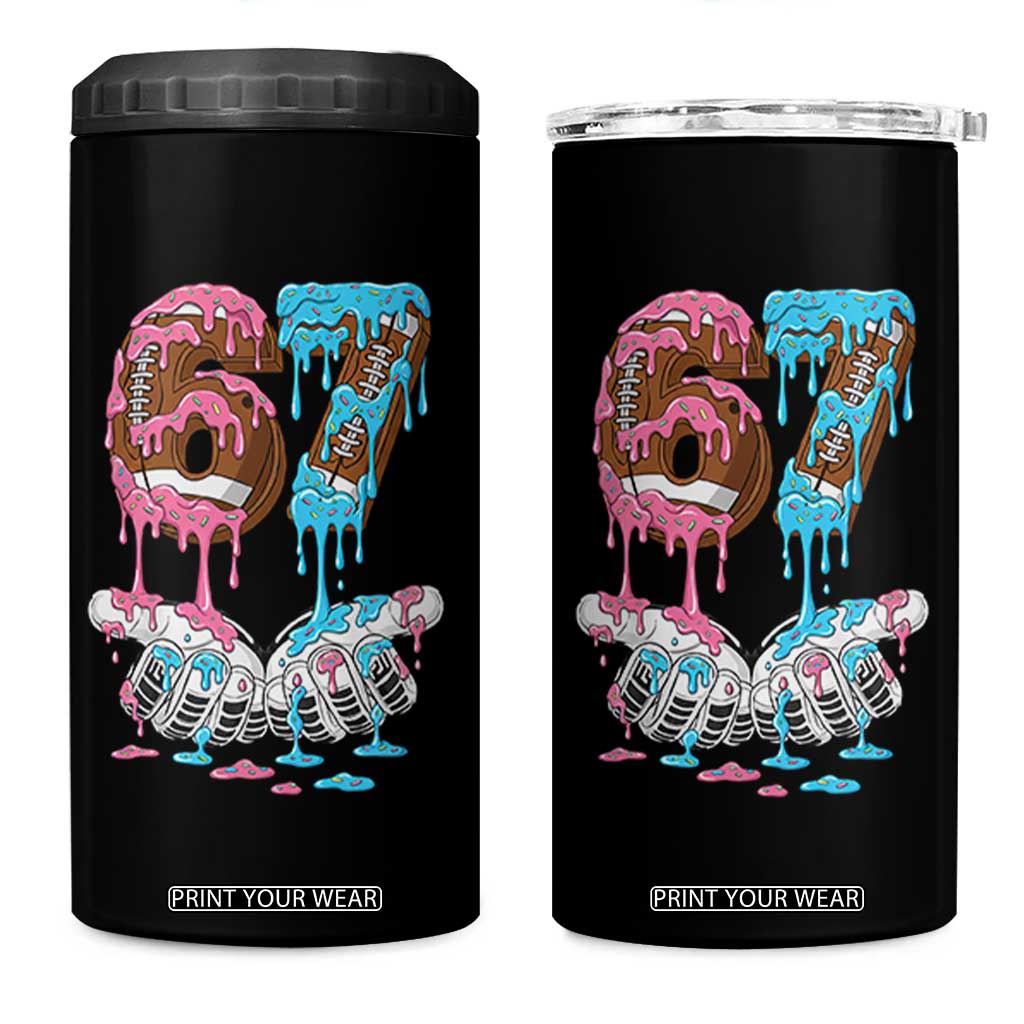 67 Football Meme 4 in 1 Can Cooler Tumbler Six Seven Sports American Football Ice Cream Drip TS14 One Size: 16 oz Black Print Your Wear