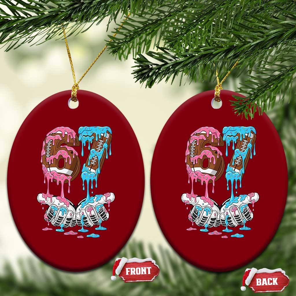 67 Football Meme Ceramic Ornament Six Seven Sports American Football Ice Cream Drip TS14 Print Your Wear