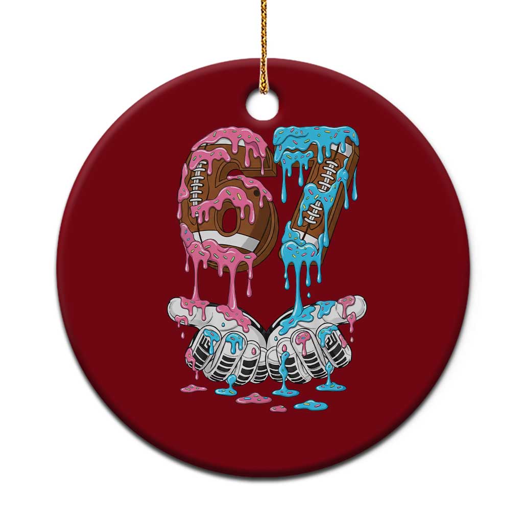 67 Football Meme Ceramic Ornament Six Seven Sports American Football Ice Cream Drip TS14 1pc Red Print Your Wear