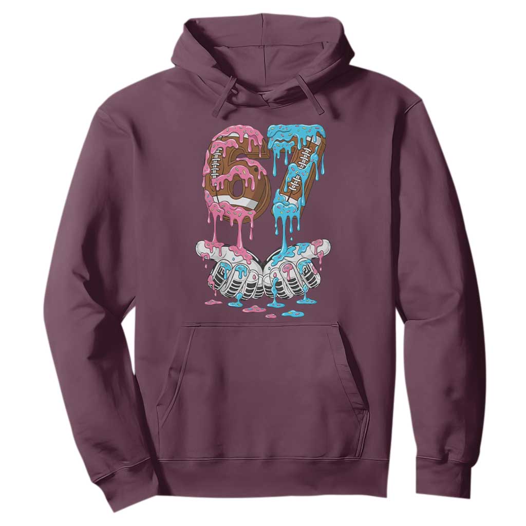 67 Football Meme Hoodie Six Seven Sports American Football Ice Cream Drip TS14 Maroon Print Your Wear