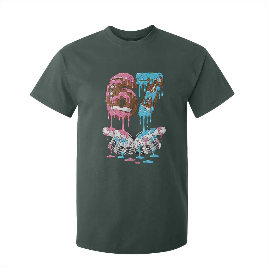 67 Football Meme T Shirt For Kid Six Seven Sports American Football Ice Cream Drip TS14 Dark Forest Green Print Your Wear