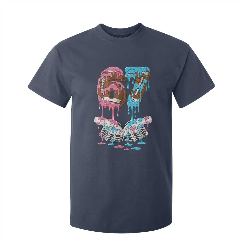 67 Football Meme T Shirt For Kid Six Seven Sports American Football Ice Cream Drip TS14 Navy Print Your Wear