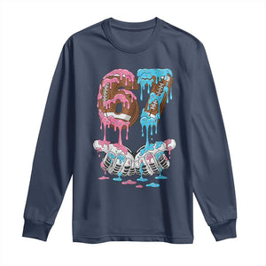 67 Football Meme Long Sleeve Shirt Six Seven Sports American Football Ice Cream Drip TS14 Navy Print Your Wear
