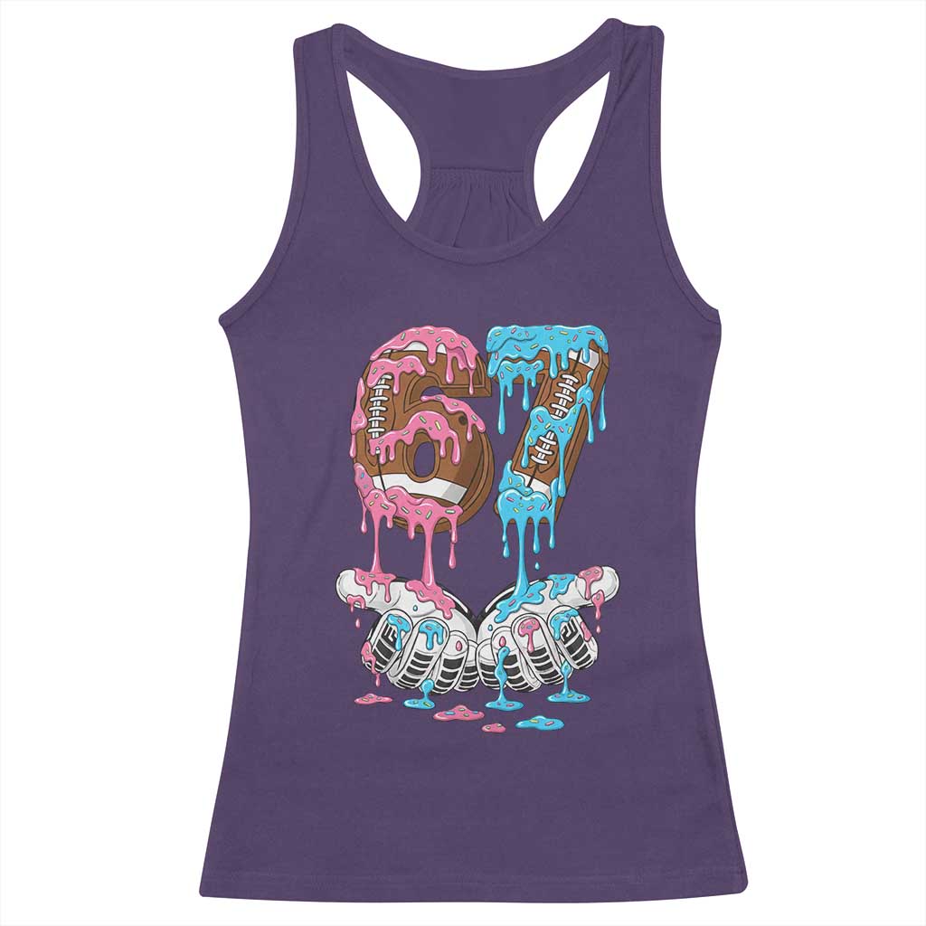 67 Football Meme Racerback Tank Top Six Seven Sports American Football Ice Cream Drip TS14 Purple Print Your Wear