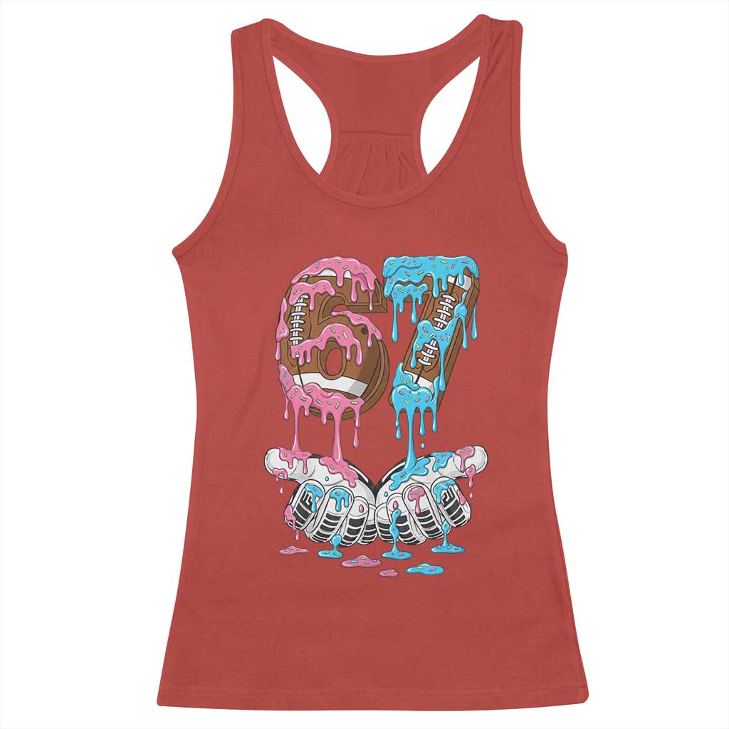 67 Football Meme Racerback Tank Top Six Seven Sports American Football Ice Cream Drip TS14 Red Print Your Wear