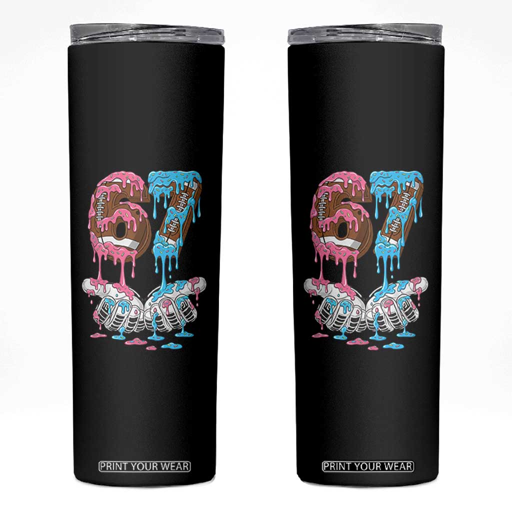 67 Football Meme Skinny Tumbler Six Seven Sports American Football Ice Cream Drip TS14 Black Print Your Wear