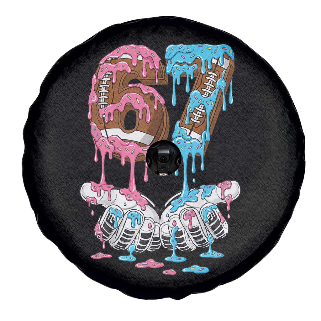 67 Football Meme Spare Tire Cover Six Seven Sports American Football Ice Cream Drip TS14 Print Your Wear