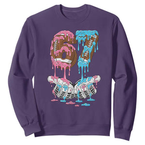 67 Football Meme Sweatshirt Six Seven Sports American Football Ice Cream Drip TS14 Purple Print Your Wear