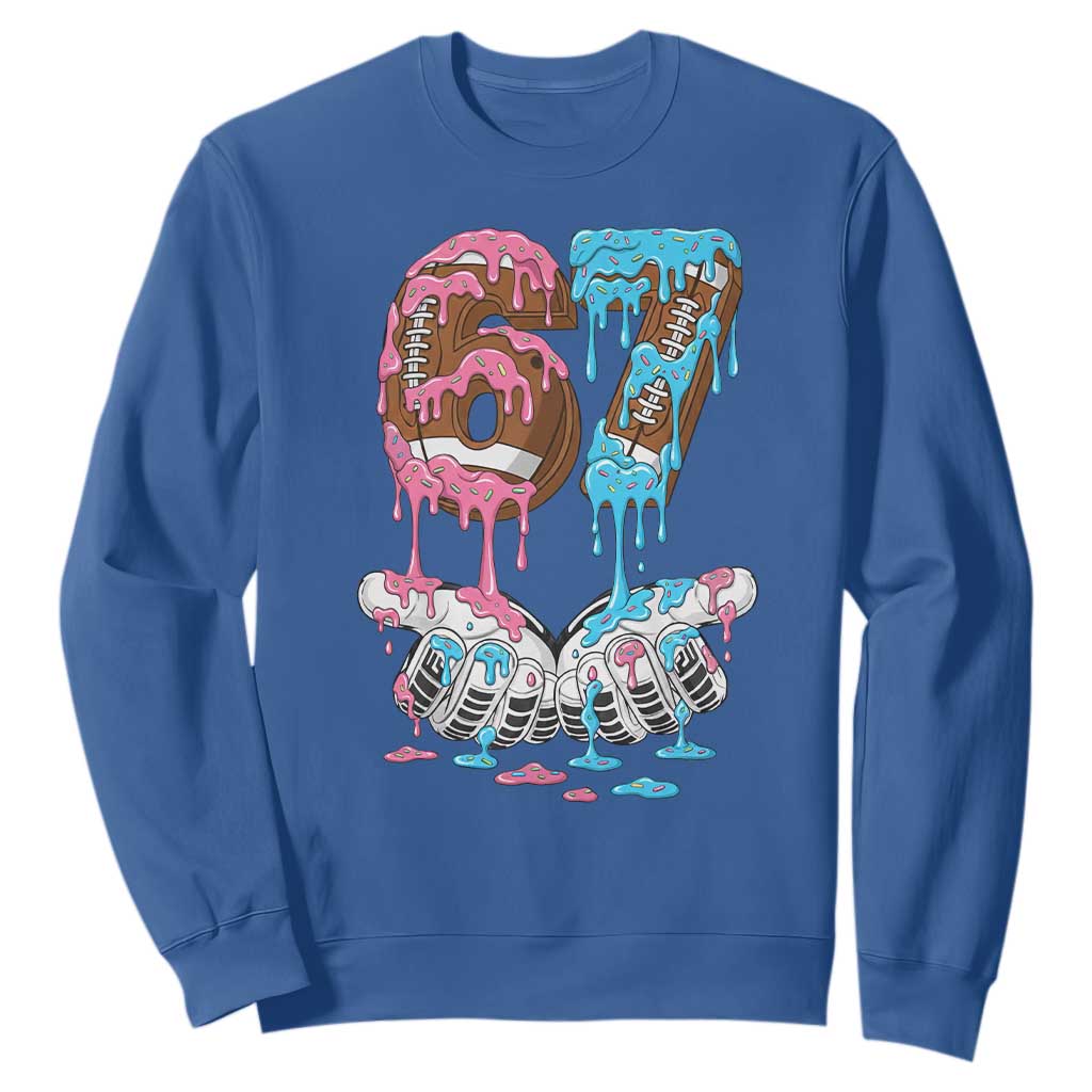 67 Football Meme Sweatshirt Six Seven Sports American Football Ice Cream Drip TS14 Royal Blue Print Your Wear