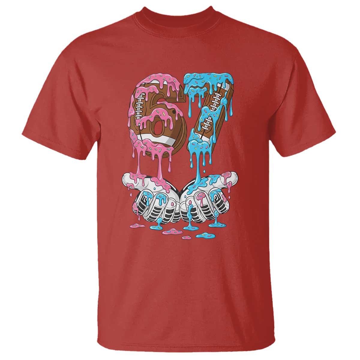 67 Football Meme T Shirt Six Seven Sports American Football Ice Cream Drip TS14 Red Print Your Wear