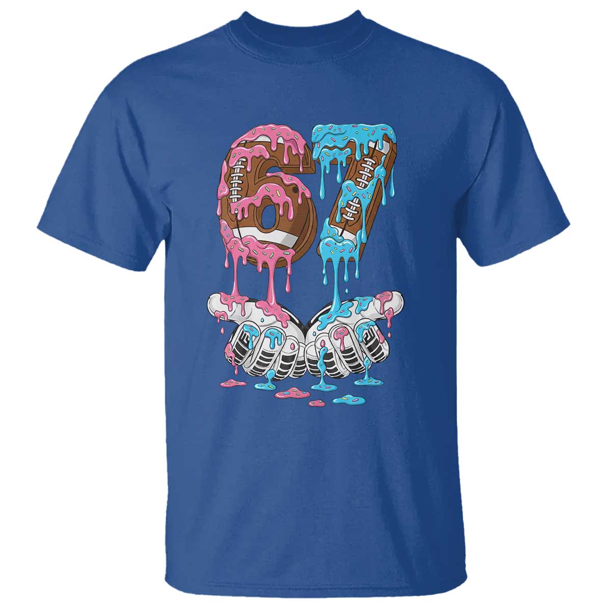 67 Football Meme T Shirt Six Seven Sports American Football Ice Cream Drip TS14 Royal Blue Print Your Wear