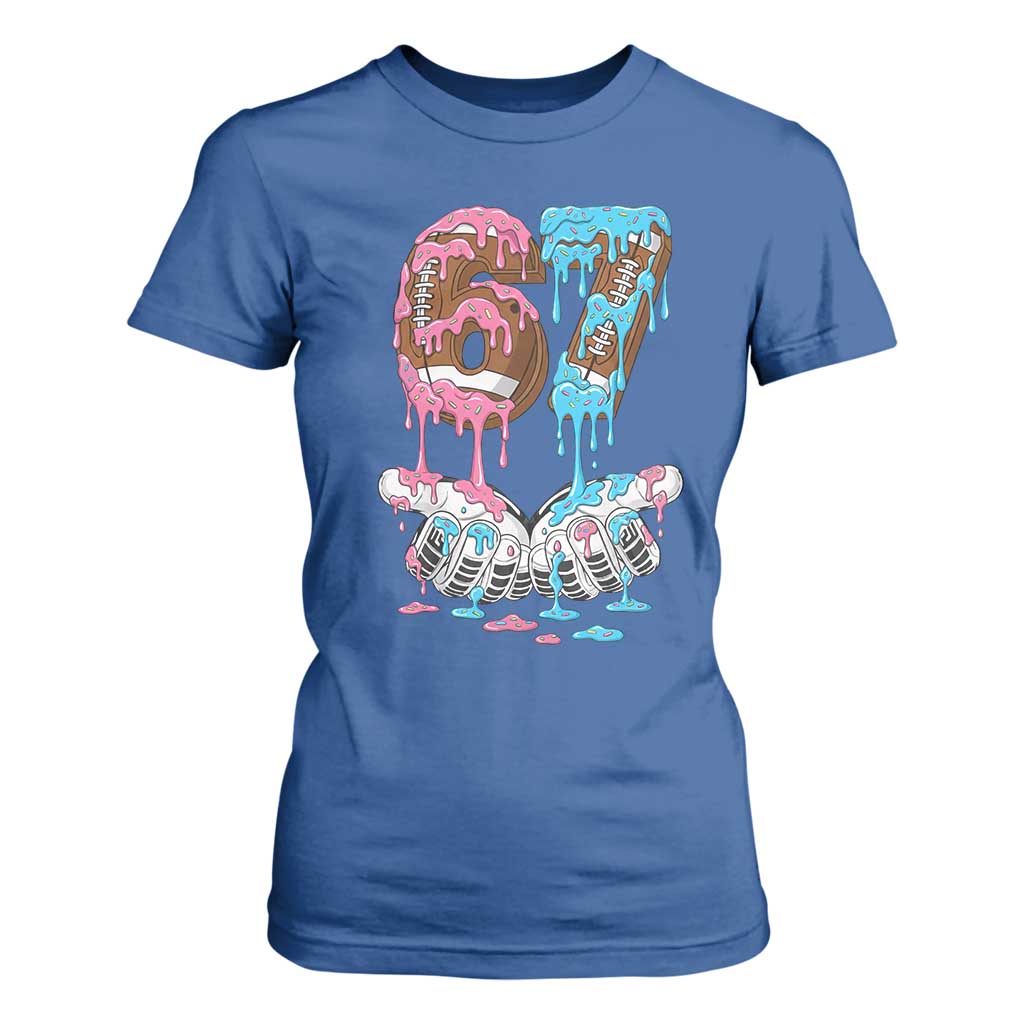 67 Football Meme T Shirt For Women Six Seven Sports American Football Ice Cream Drip TS14 Royal Blue Print Your Wear