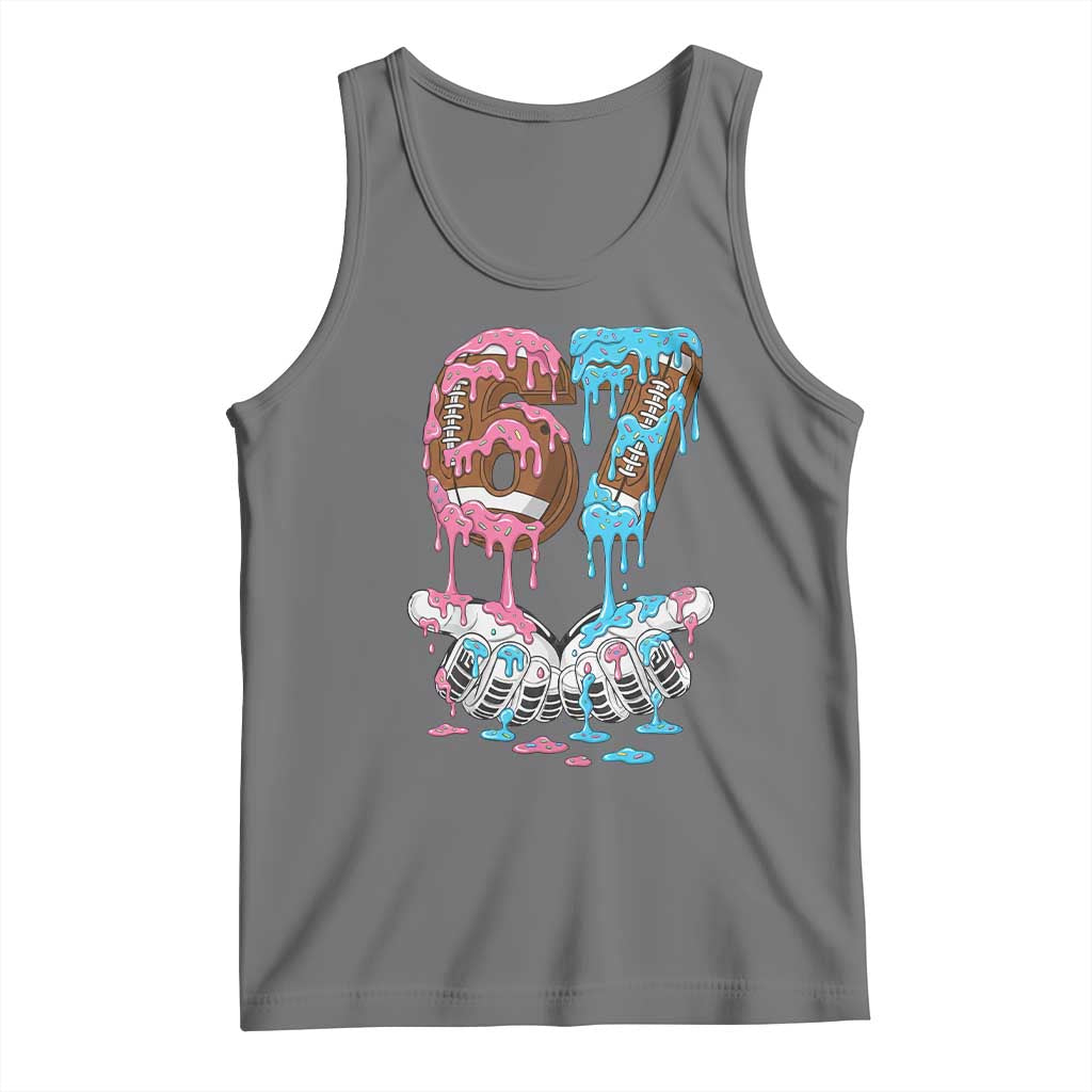 67 Football Meme Tank Top Six Seven Sports American Football Ice Cream Drip TS14 Black Heather Print Your Wear
