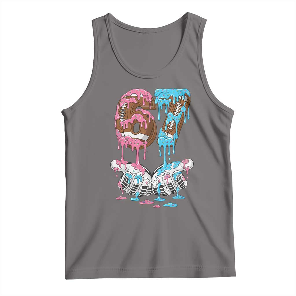 67 Football Meme Tank Top Six Seven Sports American Football Ice Cream Drip TS14 Deep Heather Print Your Wear