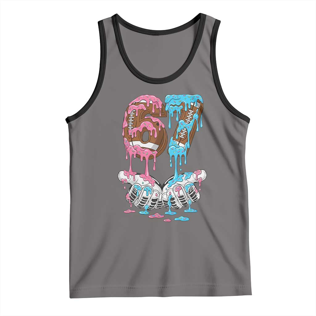 67 Football Meme Tank Top Six Seven Sports American Football Ice Cream Drip TS14 Deep Heather Black Print Your Wear